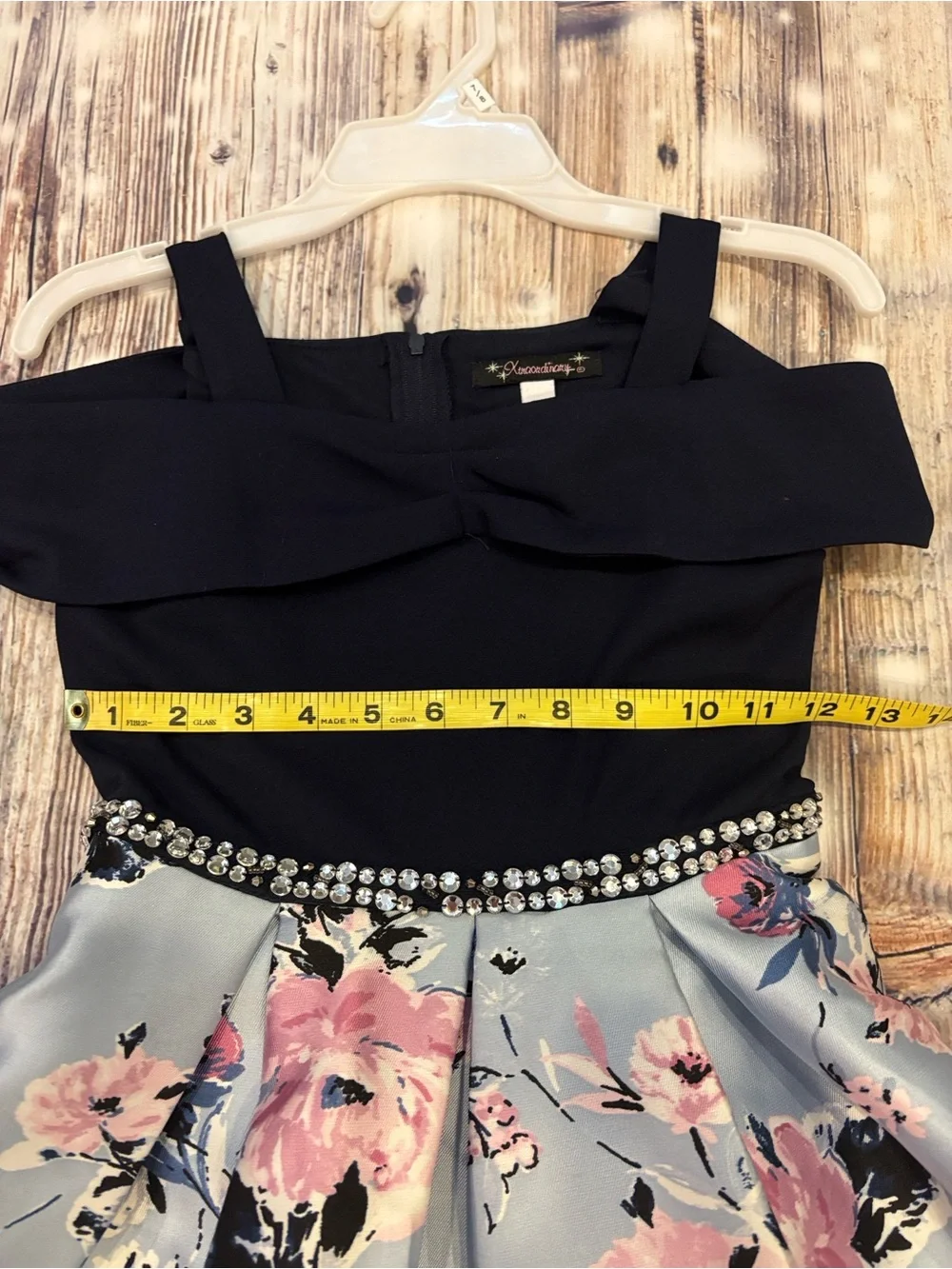 Navy blue/light blue kids party dress